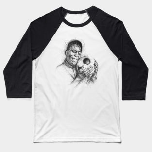 Pele The Legend Scribble Art Baseball T-Shirt